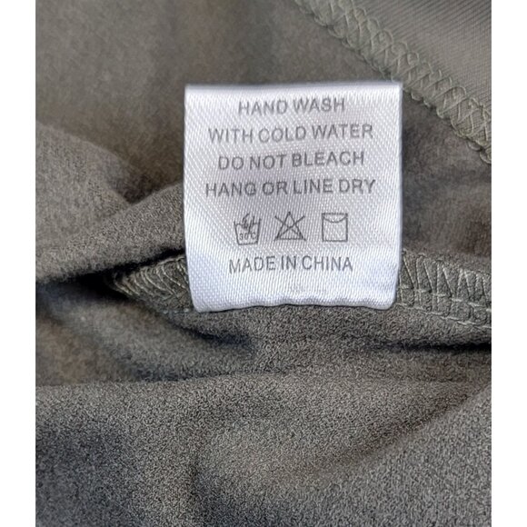 Grace & Emma Bodysuit With Ruffle Sleeves Olive Snap Closure Womens Size M New - Picture 3 of 10